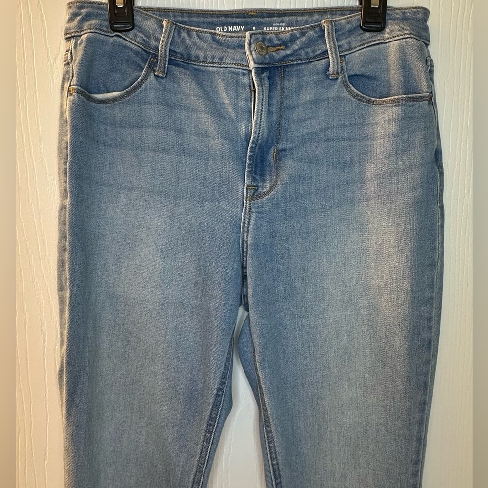 Old Navy High Rise Super Skinny Blue Denim‎ Jeans Women’s 8 Inseam 28”